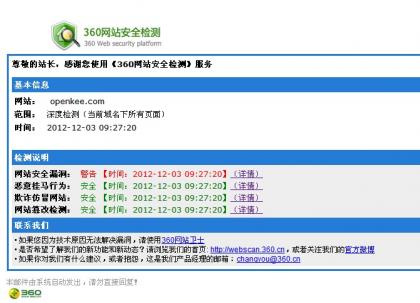 emlog 360安全中心监测结果